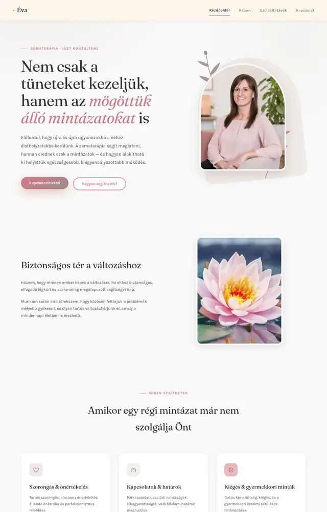 Startseite der Website Éva Vass — Schematherapie