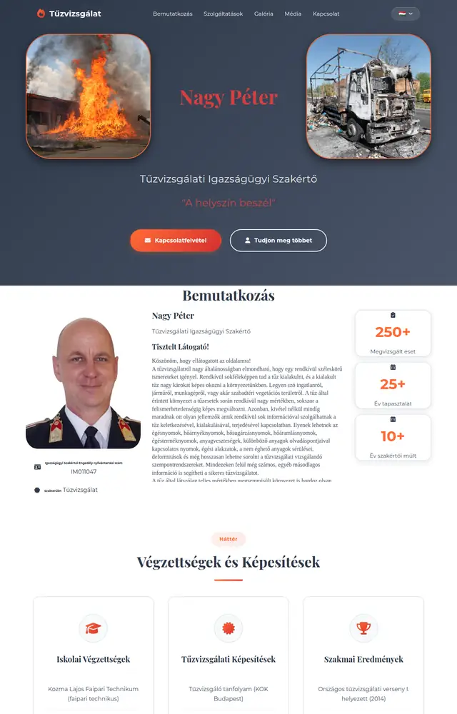 Startseite der Website Brandermittlung